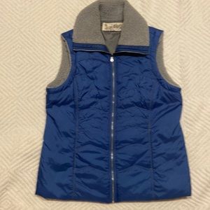 Aventura women’s vest.  Size L.  Color is blue with grey fleece collar.